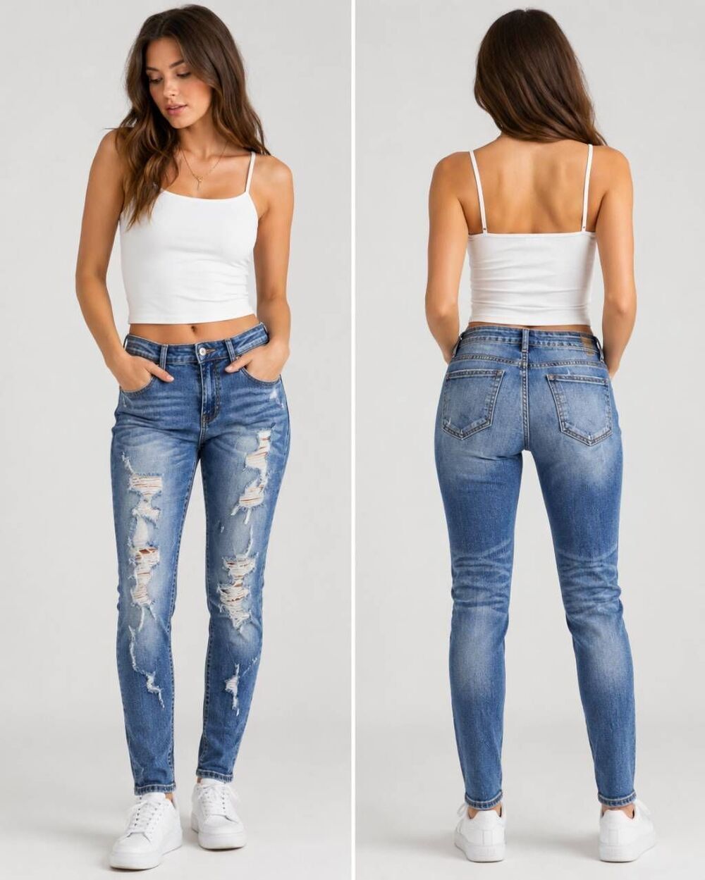 Kancan Womens/ Juniors Midrise Jeans Size 9 /28 Ripped Medium Wash